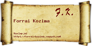 Forrai Kozima névjegykártya